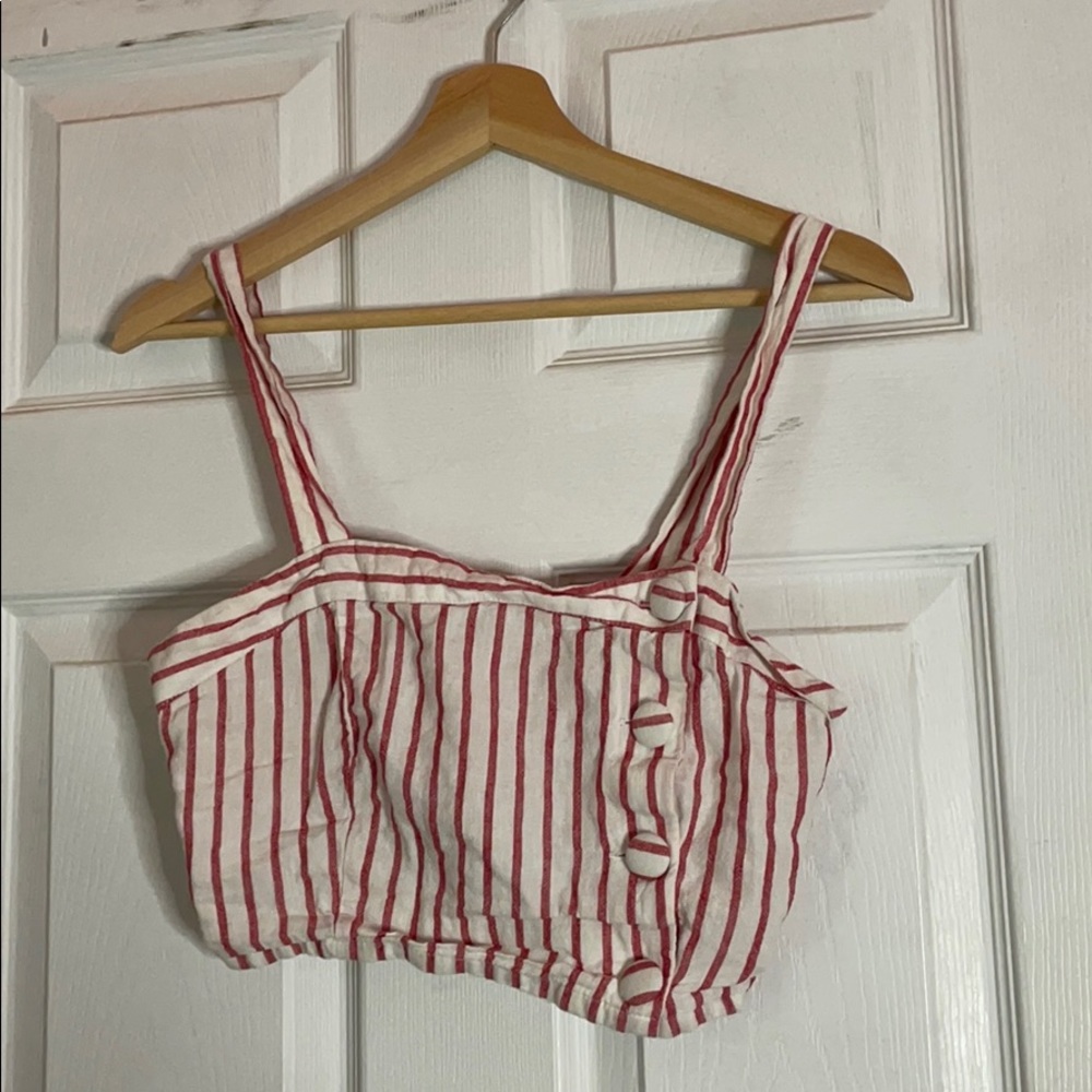 Striped cropped shirt
